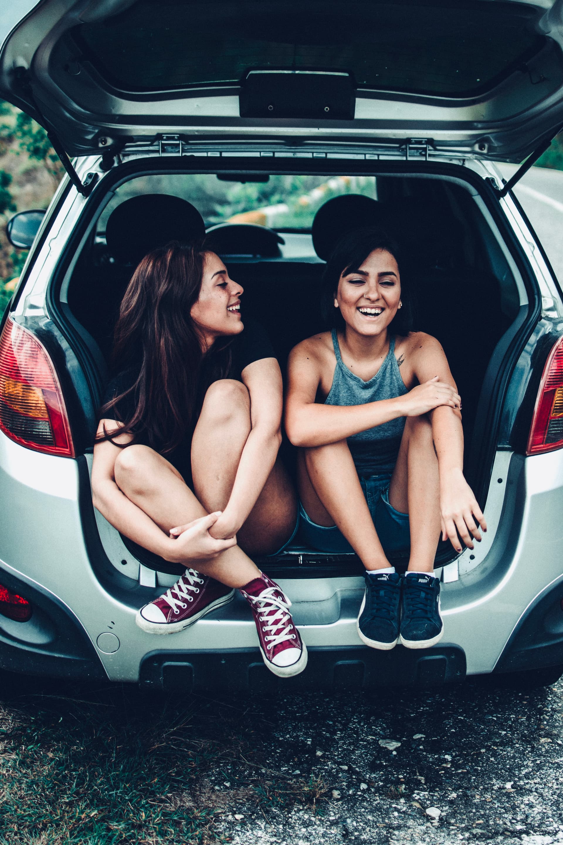 Women in car trunk